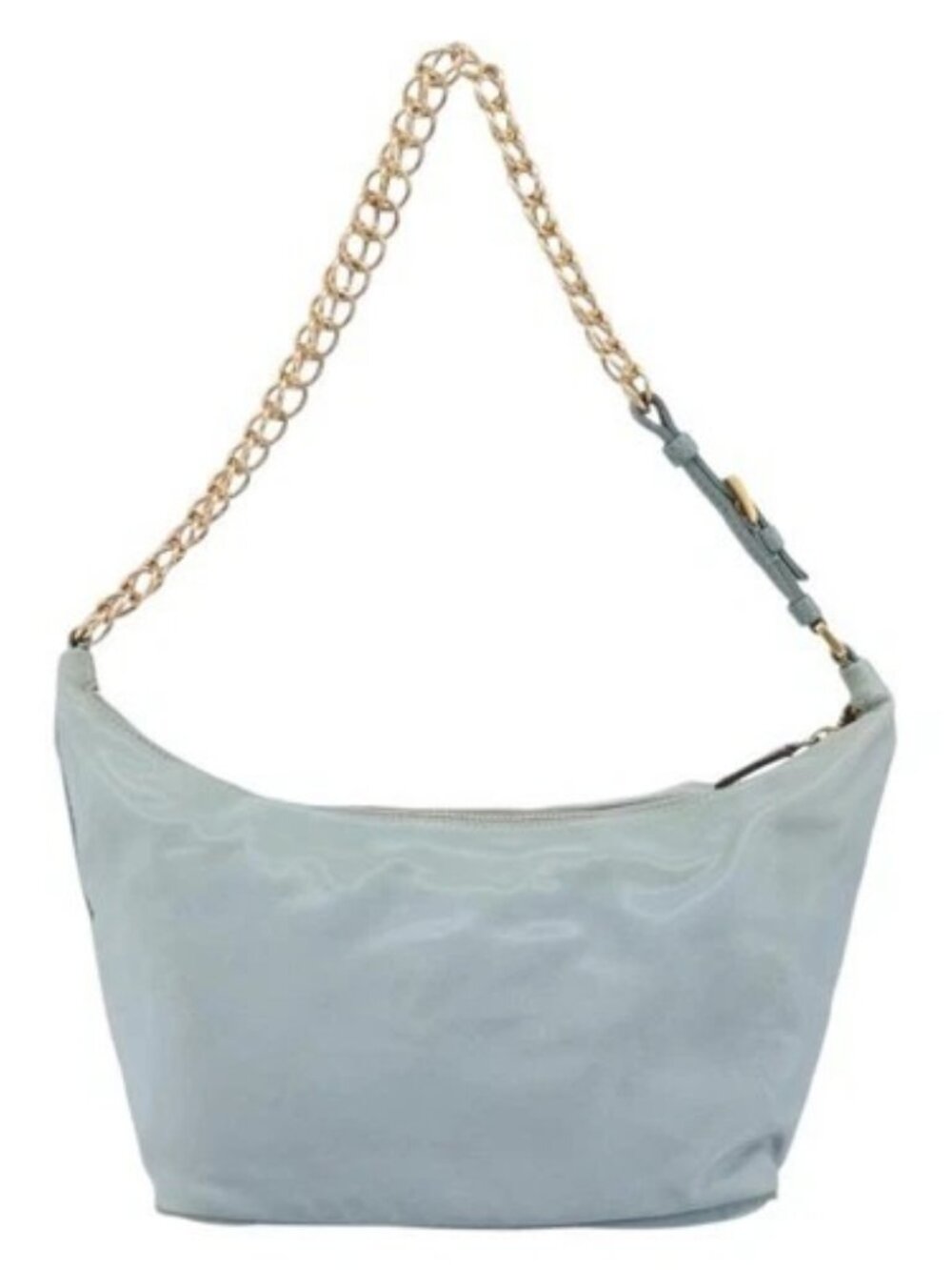 PRADA Chain Shoulder Bag Nylon Light Blue Gold Auth LNZ688V - Picture 2 of 16